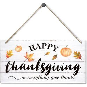 Fall Decoration Thanksgiving Decor Hanging Wood Sign Home Decorative Pumpkin